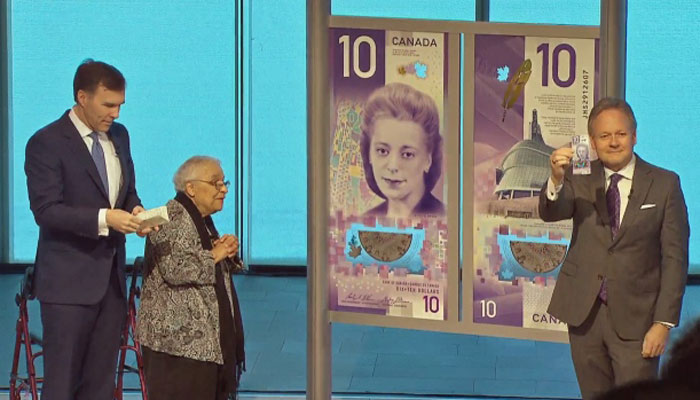 ۱۰ دلاری جدید کانادا؛ اسکناس عمودی با تصویر یک زن رنگین‌پوست